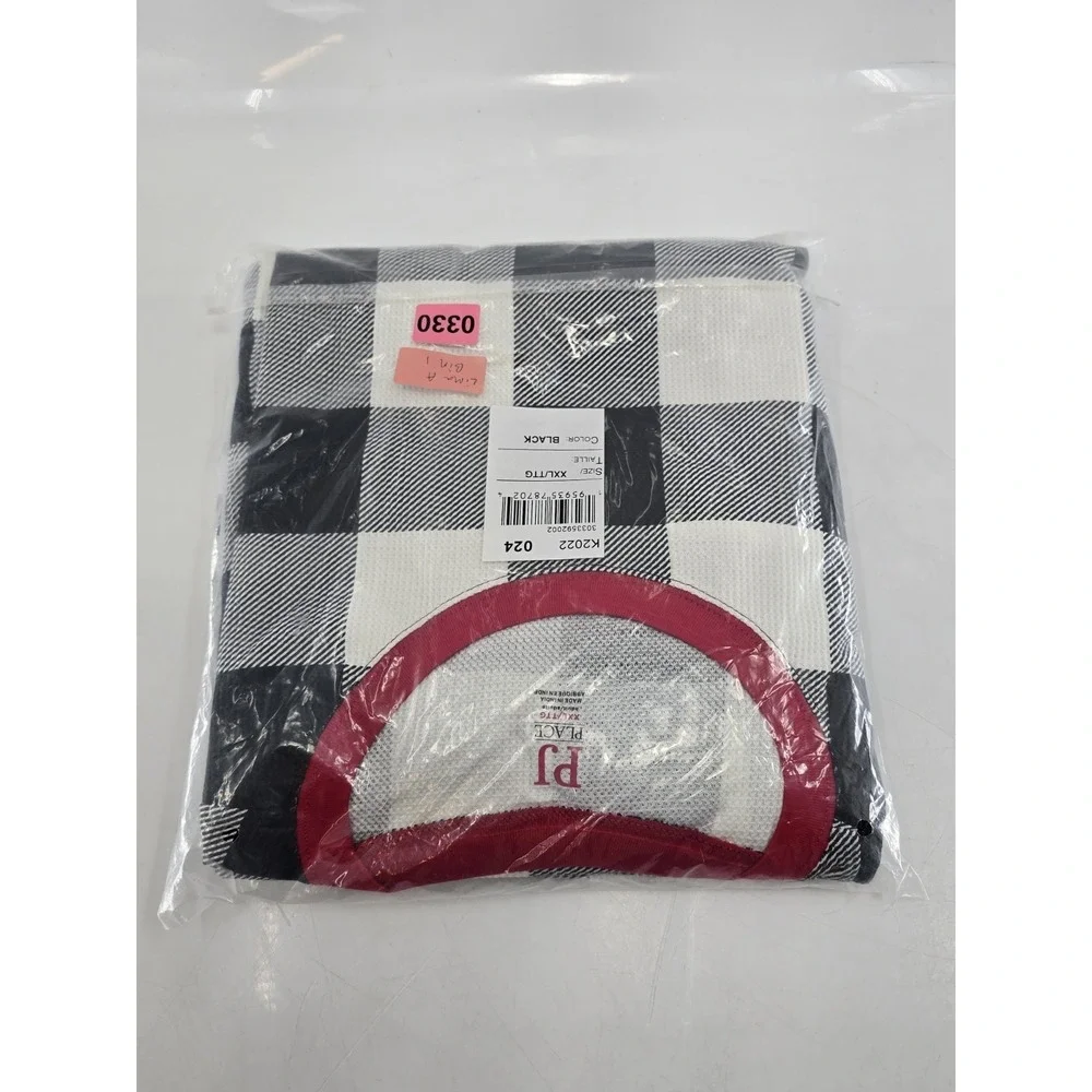NEW The Children's Place Adult Pajamas‎ - White/Black Plaid - Size XXL